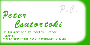 peter csutortoki business card