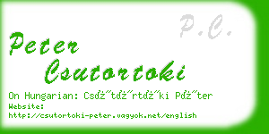 peter csutortoki business card